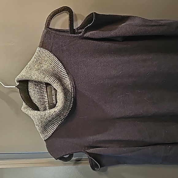 Frank Lyman Black and Gold Cold Shoulder Sweater - Picture 3 of 7